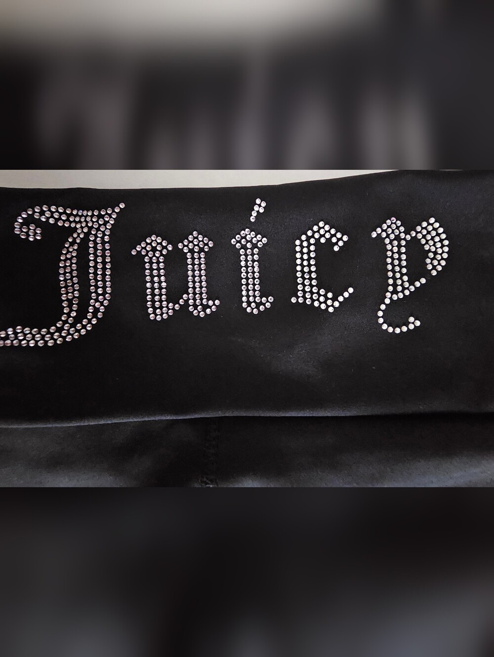 Juicy Couture Black Yoga Pant with Rhinestone 'Juicy'